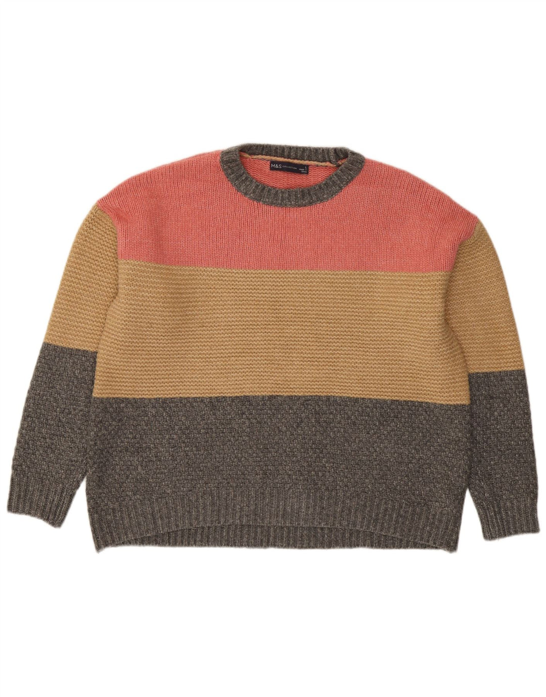Marks & Spencer Pull ras du cou pour femme UK 16 Large Multicolore