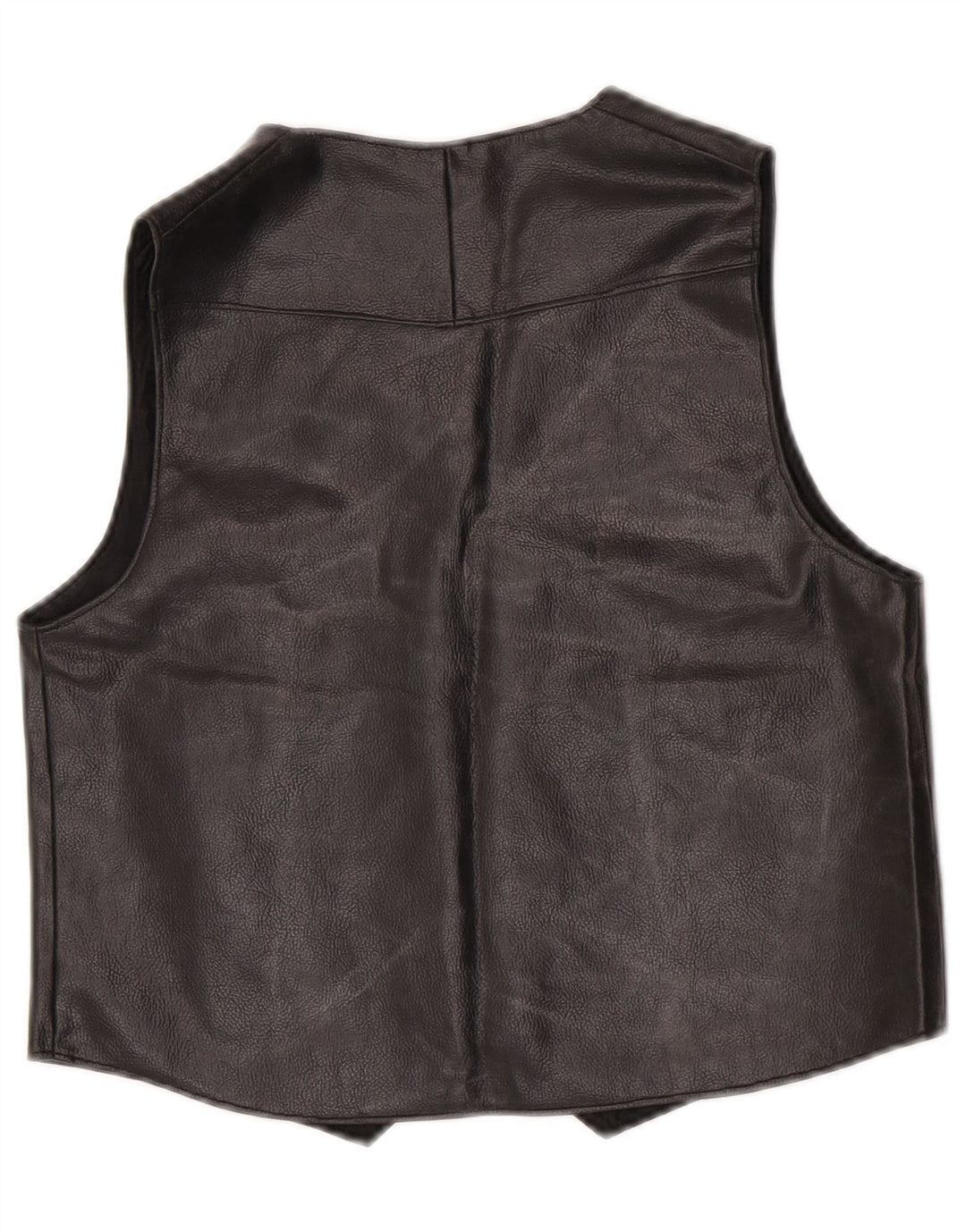 gilet en cuir femme vintage UK 14 Moyen Noir
