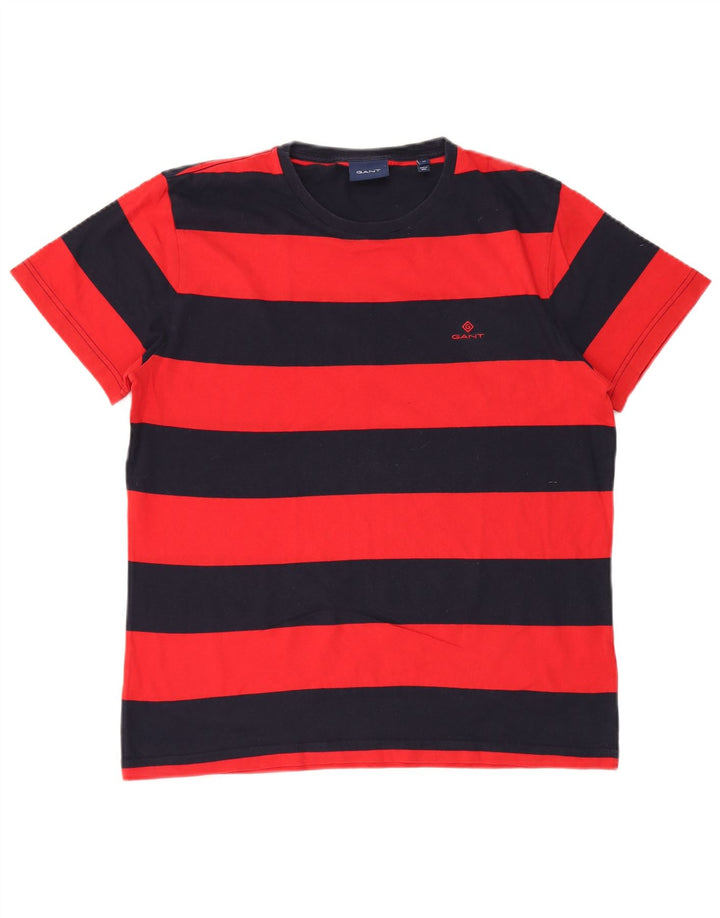 GANT T-Shirt Homme Rouge Moyen Rayé Coton