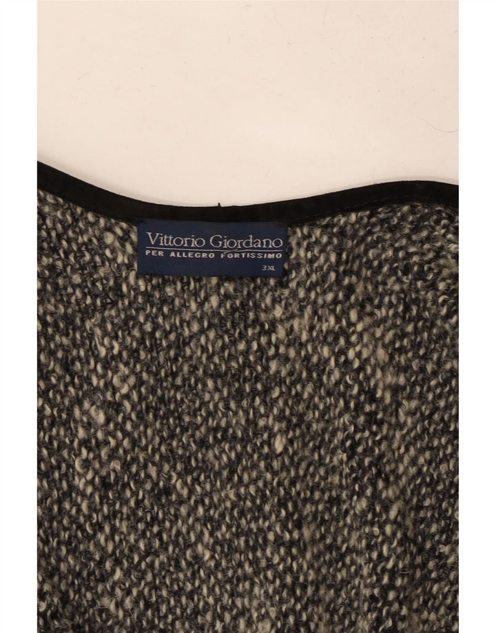 vintage Femmes Poncho Cardigan Pull UK 22 3XL Gris