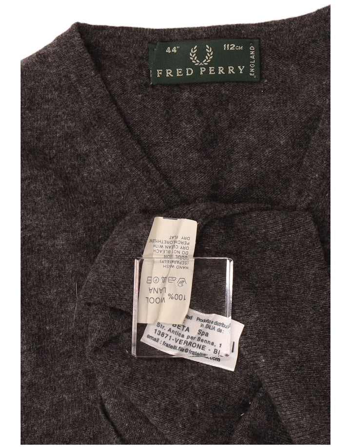 Fred Perry Débardeur Vest Homme Gris Moyen Laine