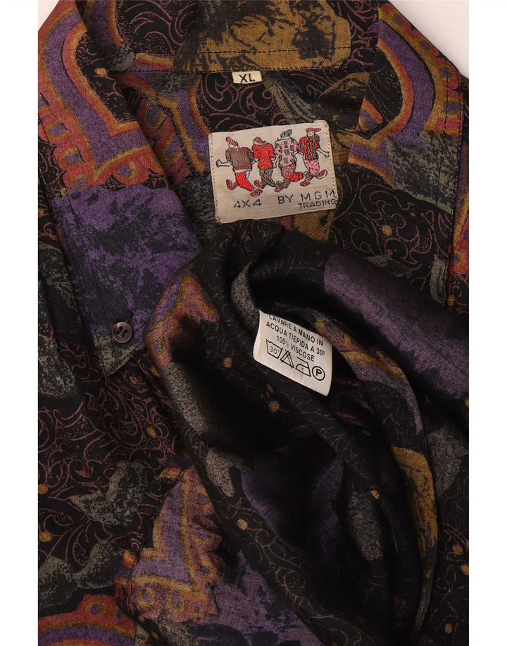 Chemise Homme Vintage XL Multicolore Paisley Viscose