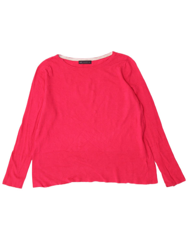 Marks & Spencer Pull col bateau pour femme Uk 14 Grand coton rose