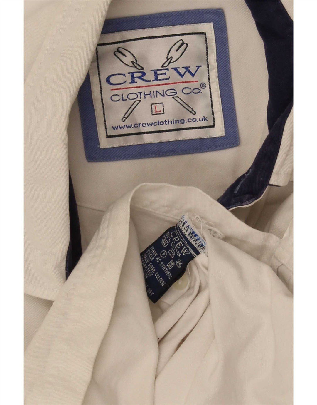 Crew Clothing Chemise pull pour homme en coton rayé blanc