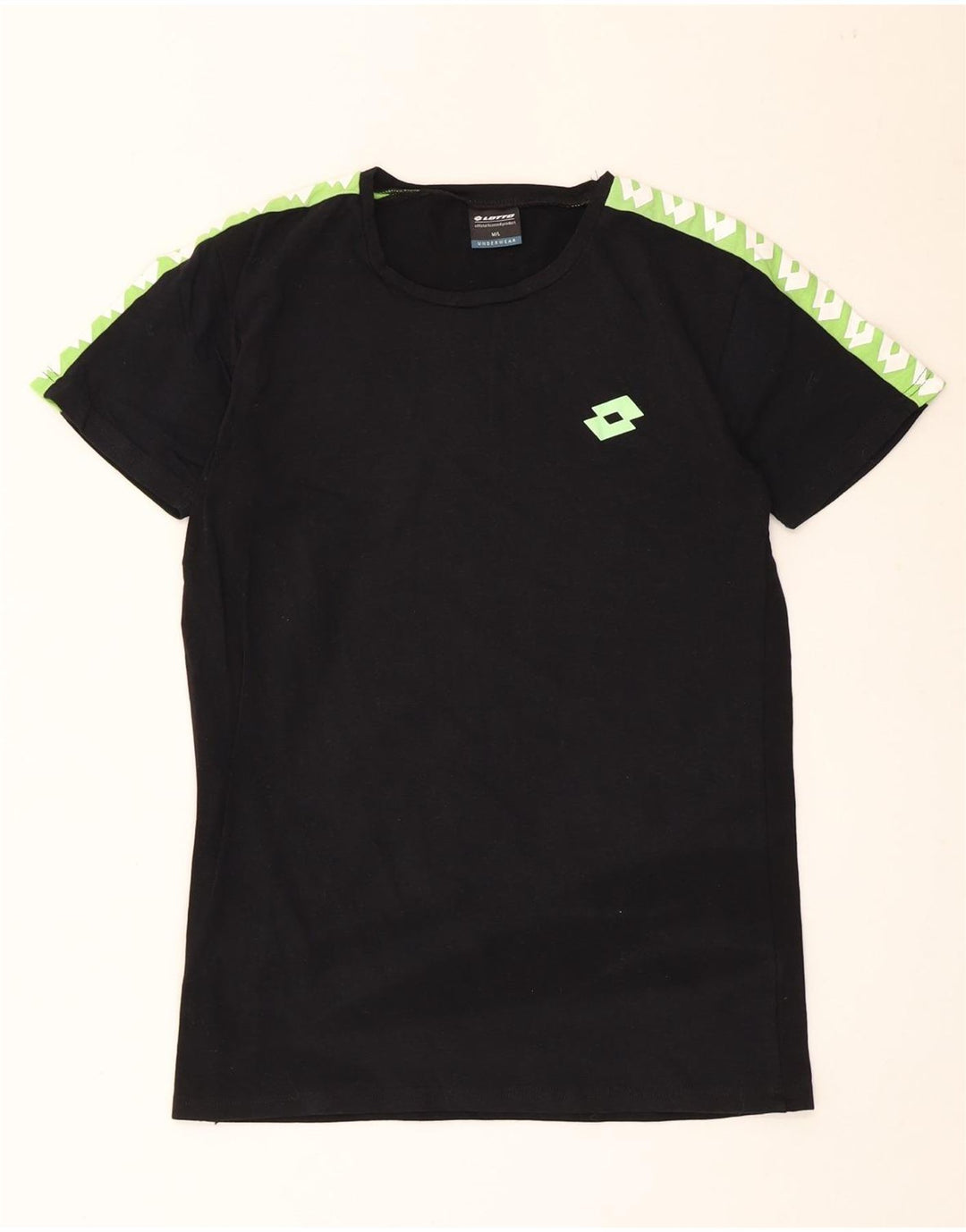 Lotto T-Shirt Graphique Homme Noir Moyen Coton Colorblock
