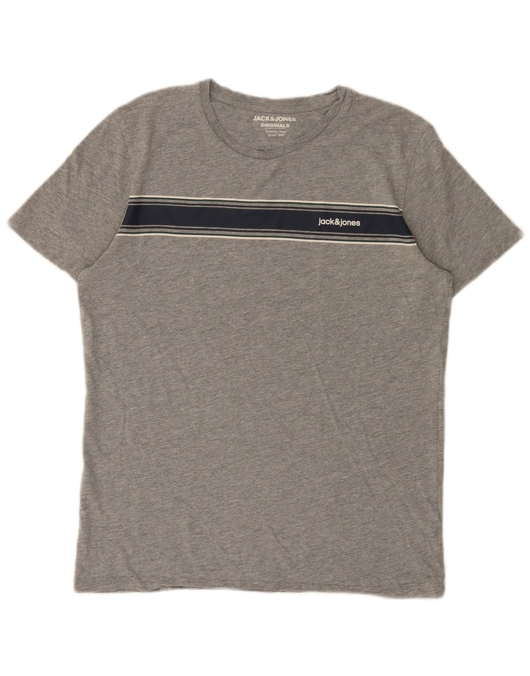 Jack & Jones T-Shirt Homme Gris Small Colorblock