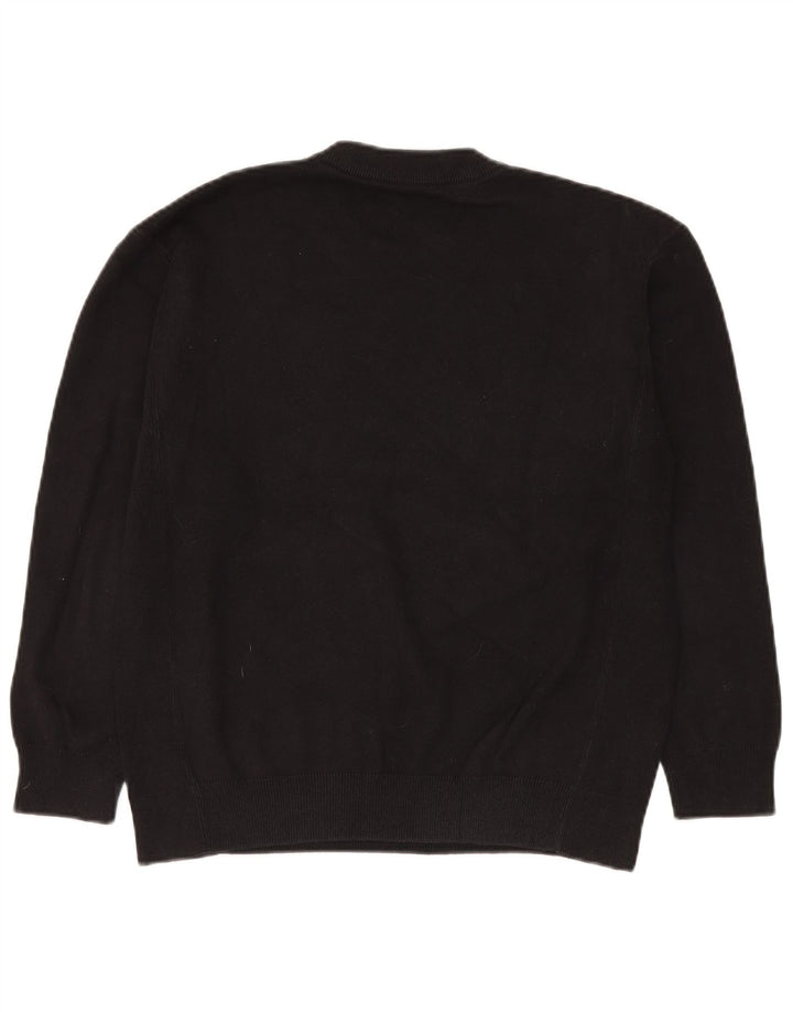 Zara Pull à col rond pour homme en coton noir moyen