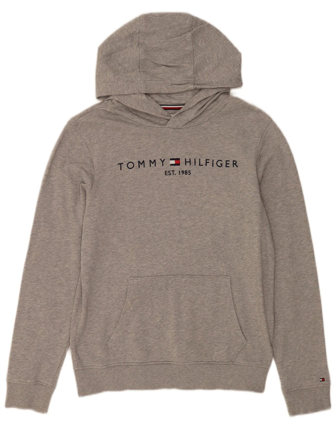 TOMMY HILFIGER Pull à capuche graphique fille 13-14 ans Gris Moucheté Coton
