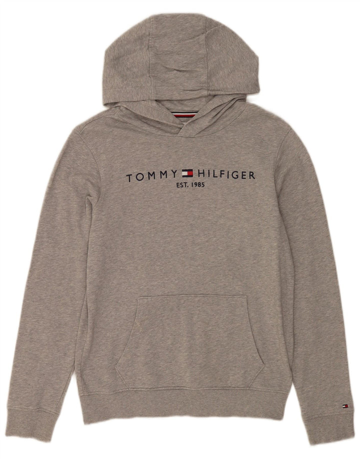 TOMMY HILFIGER Pull à capuche graphique fille 13-14 ans Gris Moucheté Coton
