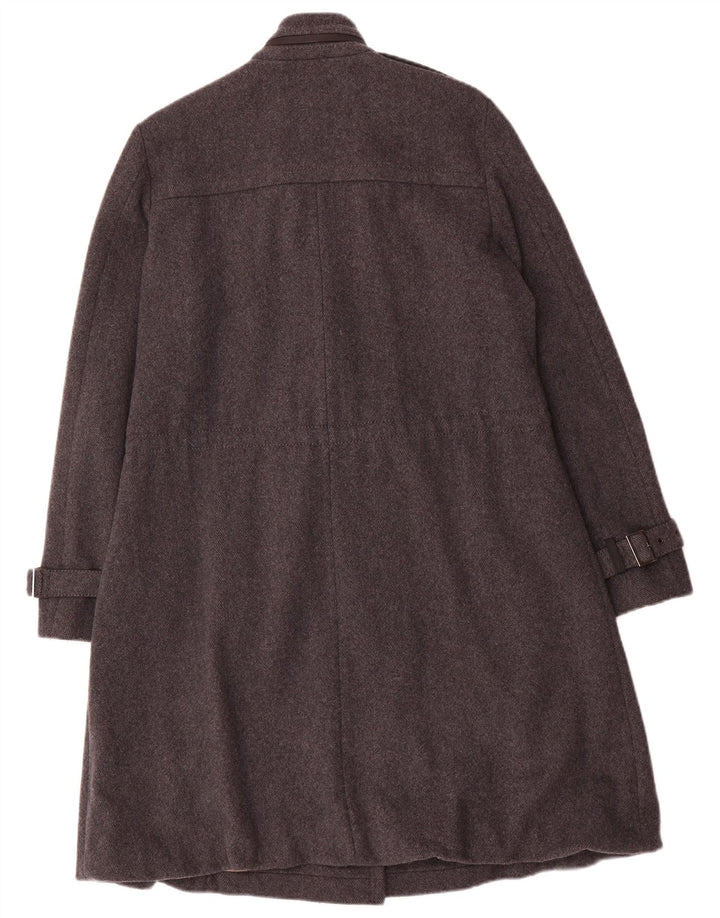 Marella Manteau militaire à double boutonnage pour femme UK 10 Petite laine grise
