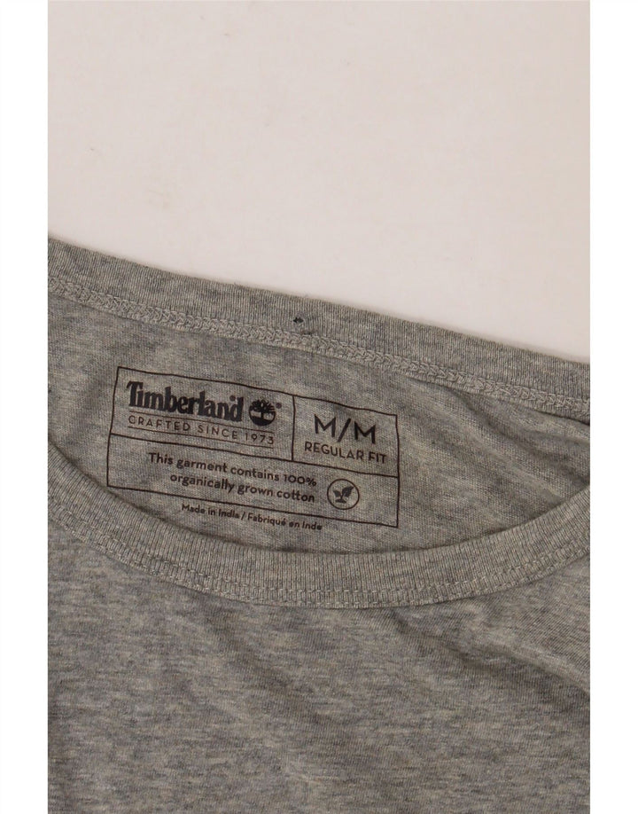 TIMBERLAND T-Shirt Regular Fit Graphique Homme Gris Moyen Moucheté Coton