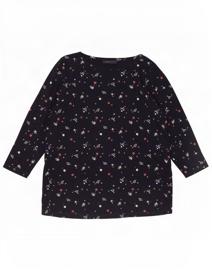 Marks & Spencer Haut à motif abstrait pour femme Manches 3/4 UK 20 2XL Bleu marine