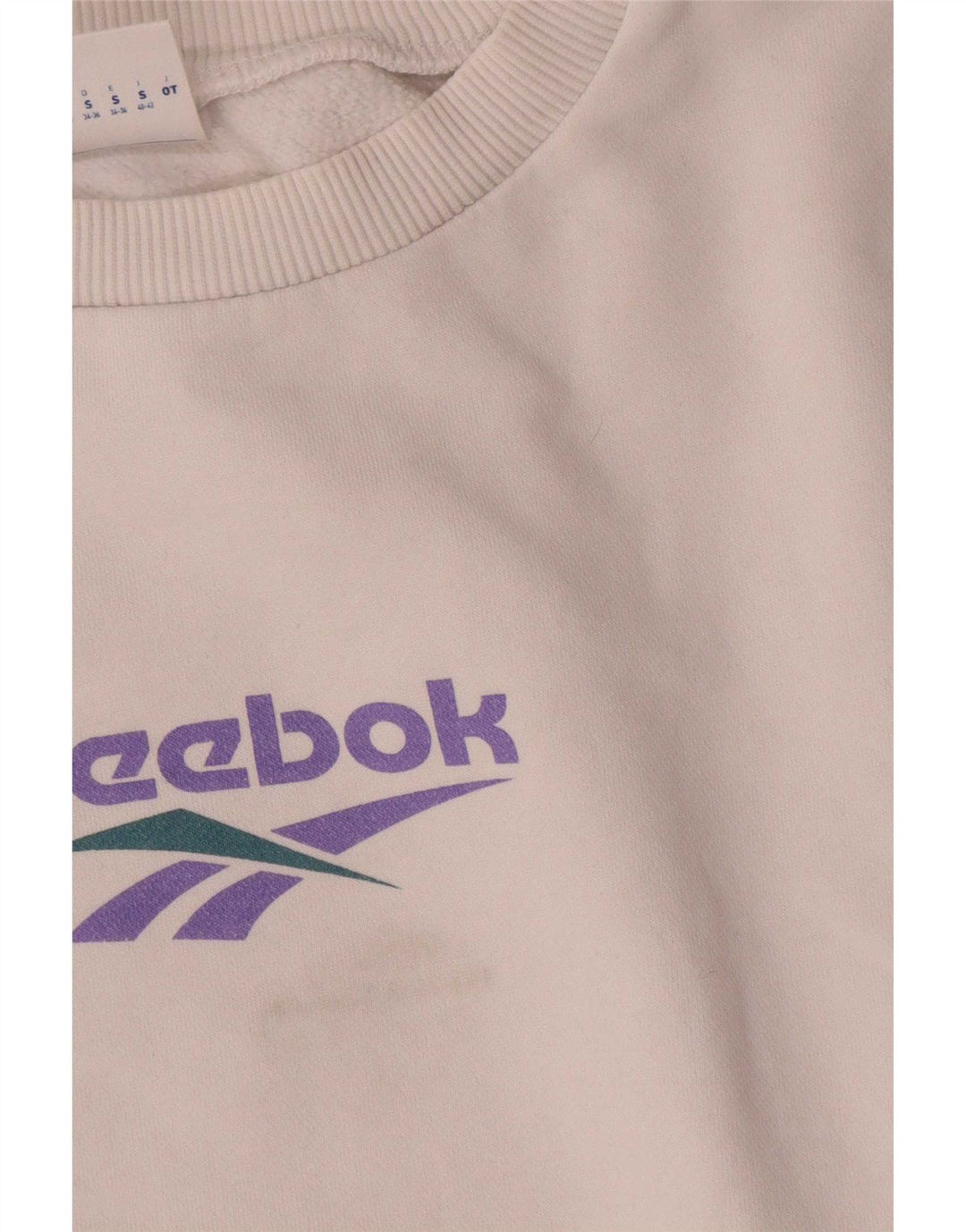 Reebok Sweat-shirt court surdimensionné pour femme UK 8/10 Petit Blanc