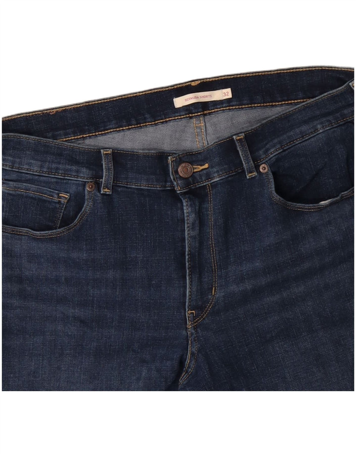 Levi's Bermuda En Jean Femme W32 Bleu Marine Moyen Coton