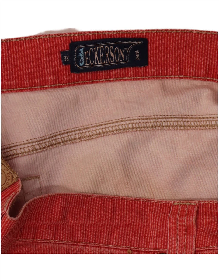 JECKERSON Pantalon droit en velours côtelé pour homme W32 L33 Rouge