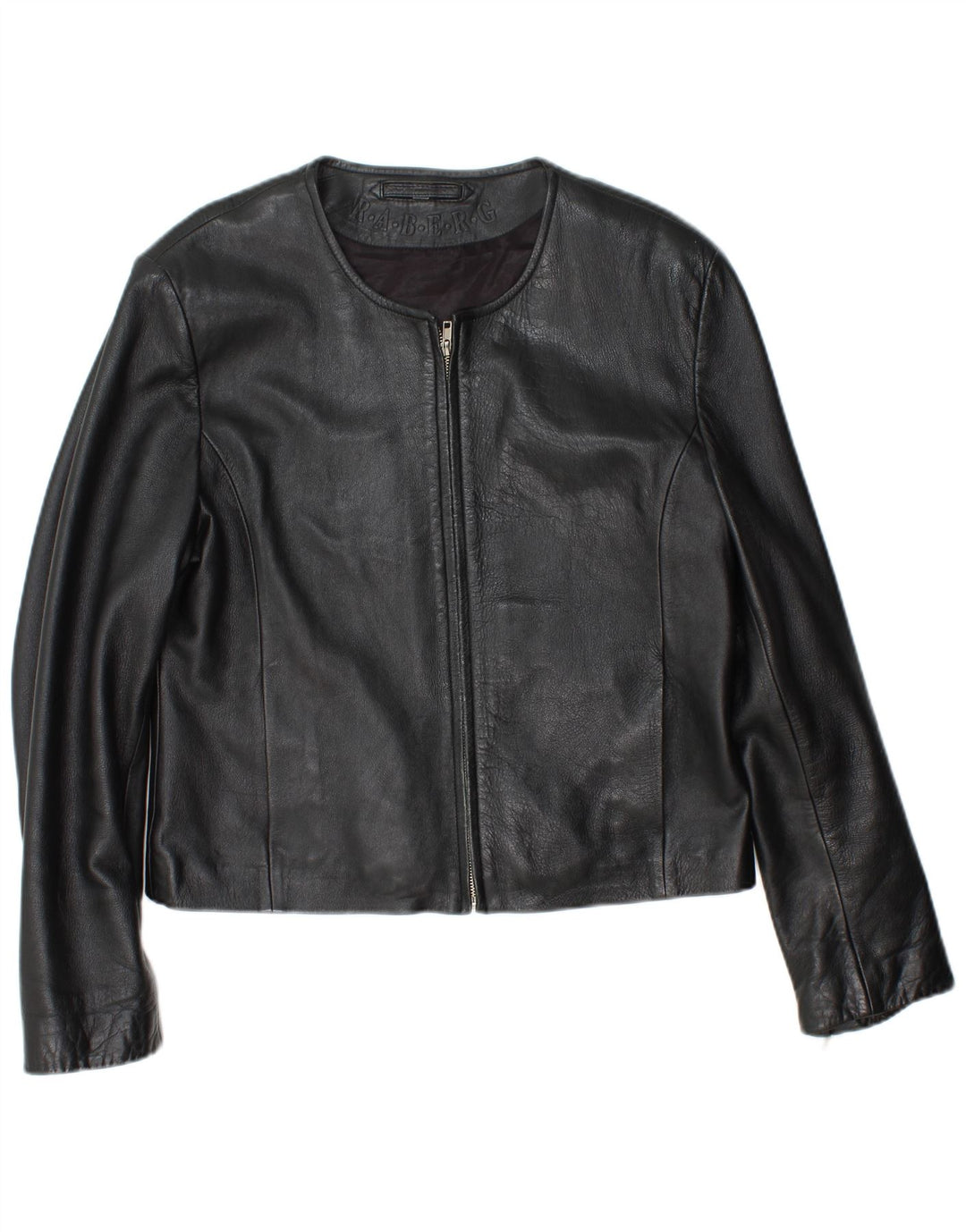 RABERG Veste en cuir crop femme EU 42 Grand cuir noir