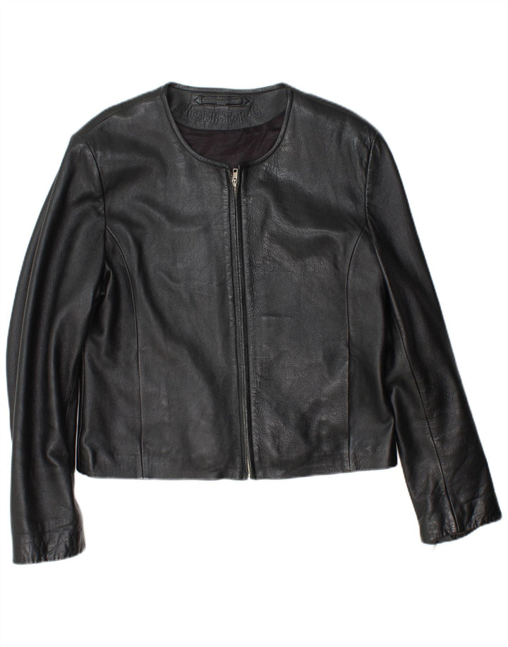 RABERG Veste en cuir crop femme EU 42 Grand cuir noir