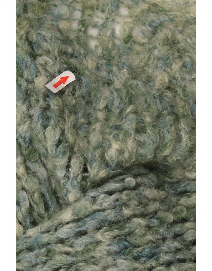 VINTAGE Femmes Longline Cardigan Pull UK 18 XL Vert