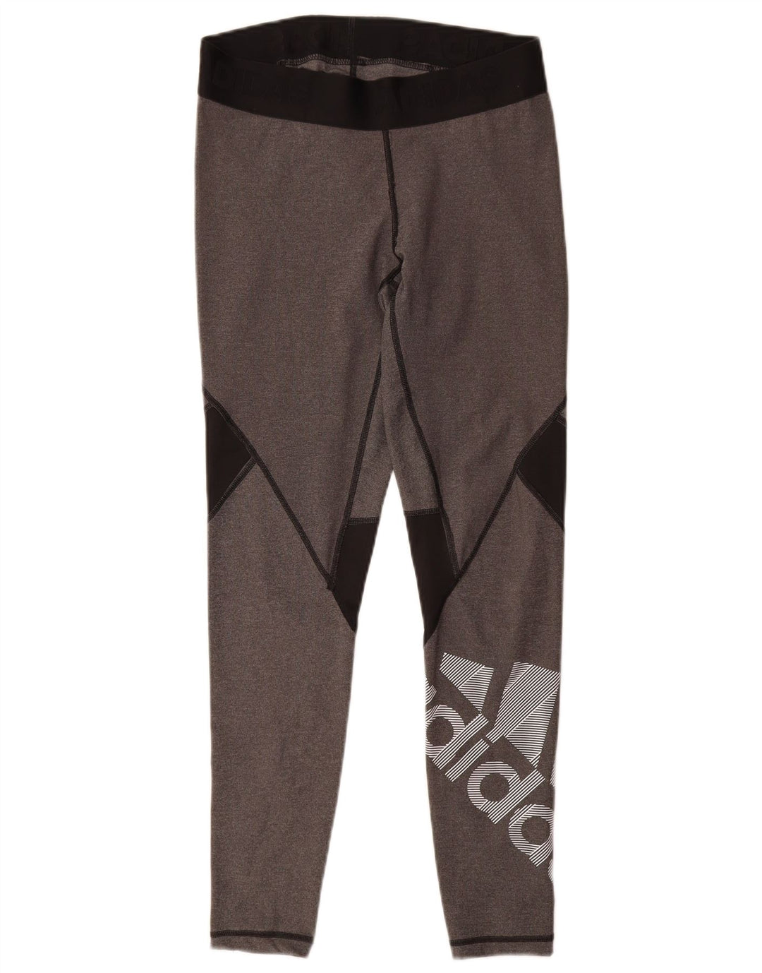 Adidas Leggings graphiques pour femmes UK 12/14 Polyester color block gris moyen