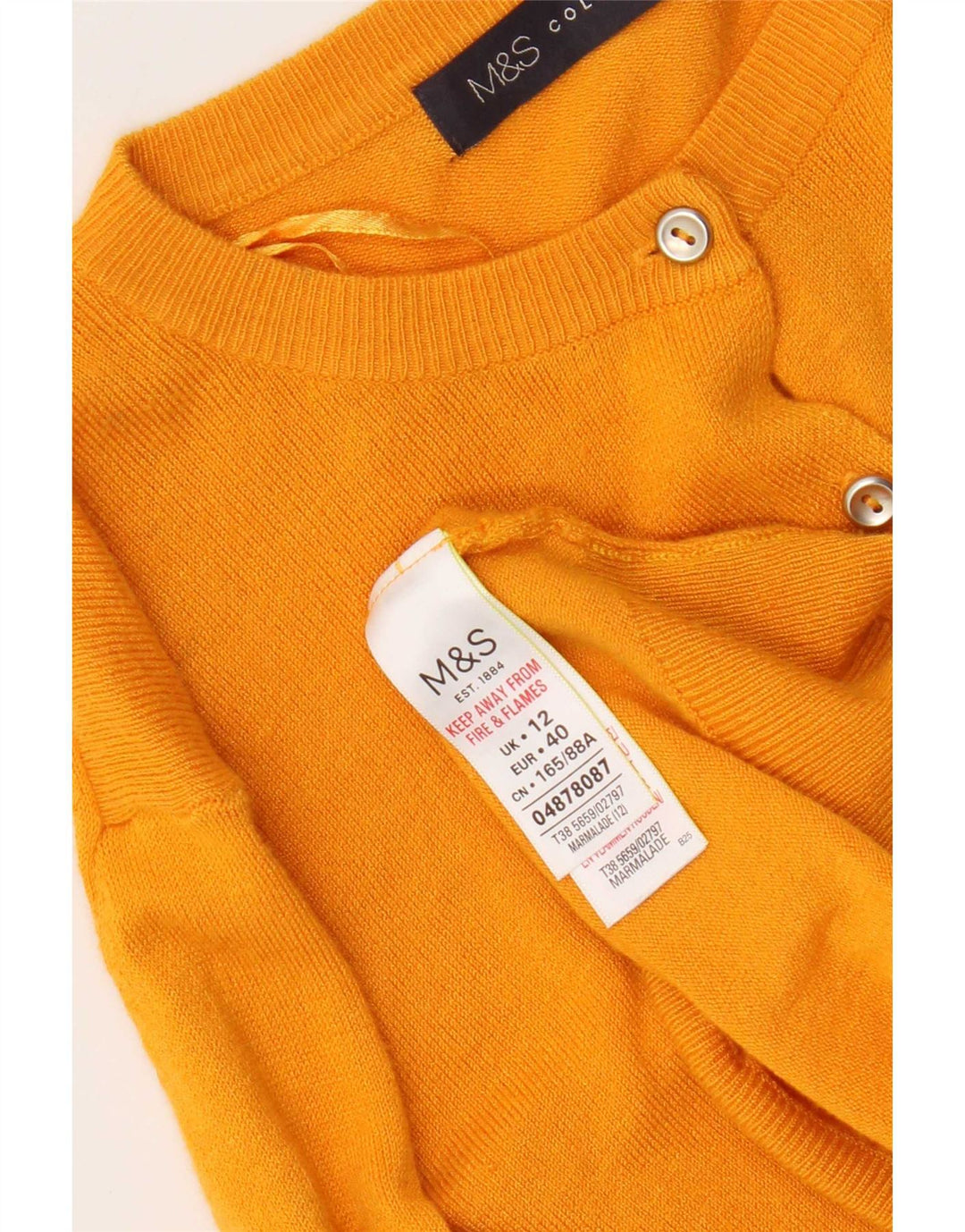Marks & Spencer Pull cardigan coupe régulière pour femme UK 12 Jaune moyen
