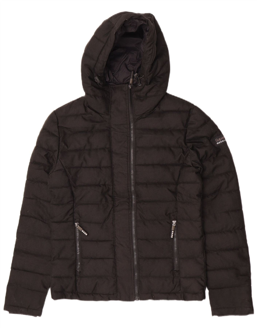 Superdry Veste matelassée à capuche pour hommes UK 38 Medium Noir Polyester
