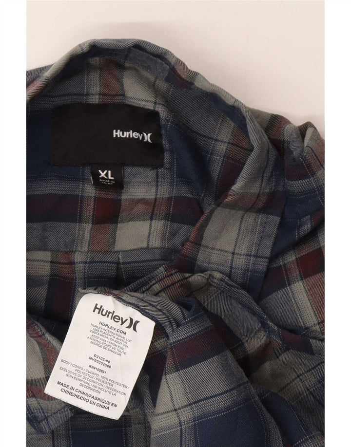 Hurley Chemise Homme XL Bleu Carreaux Polyester