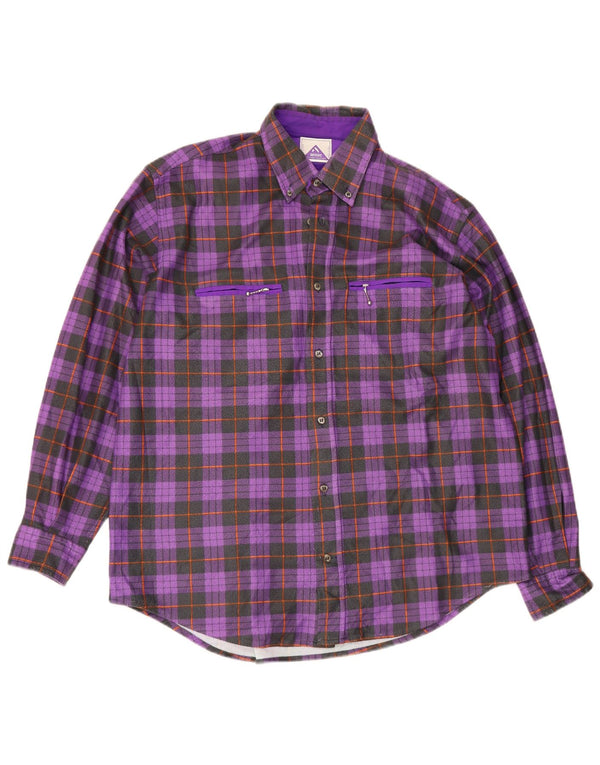 Aesse Chemise Homme Grand Carreau Violet