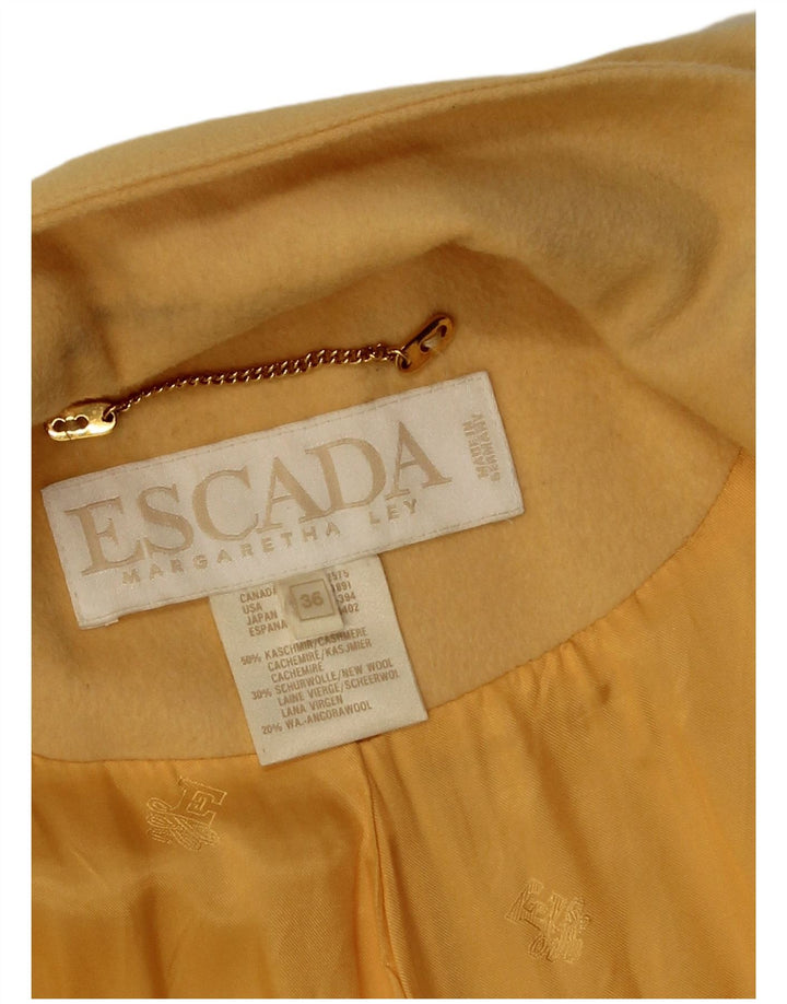Escada Femmes Margaretha Ley Manteau Oversize EU 36 Petit Cachemire Jaune