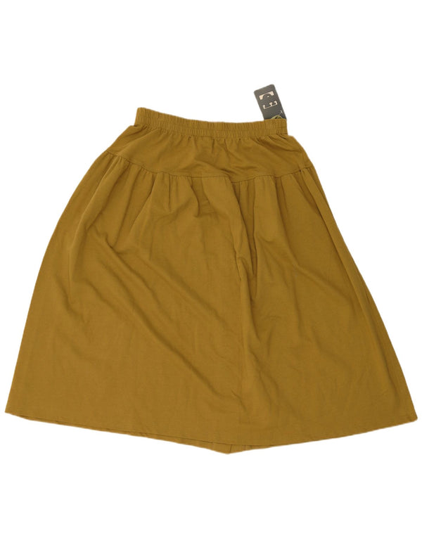 vintage Femme A-Line Jupe UK 44/46 Moyen W32 Coton Kaki