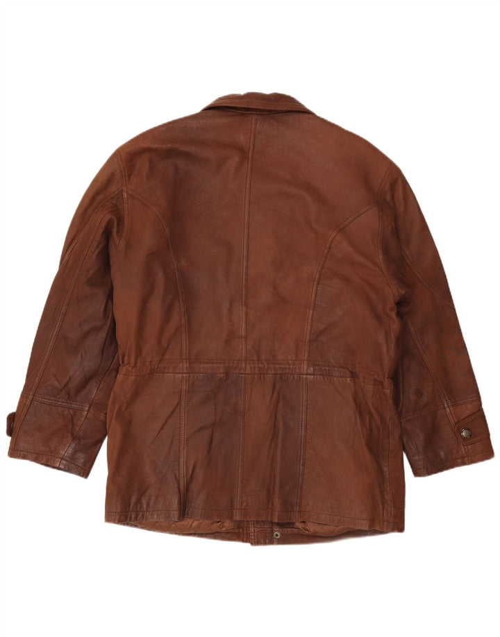 veste en cuir homme vintage IT 50 Grand Marron