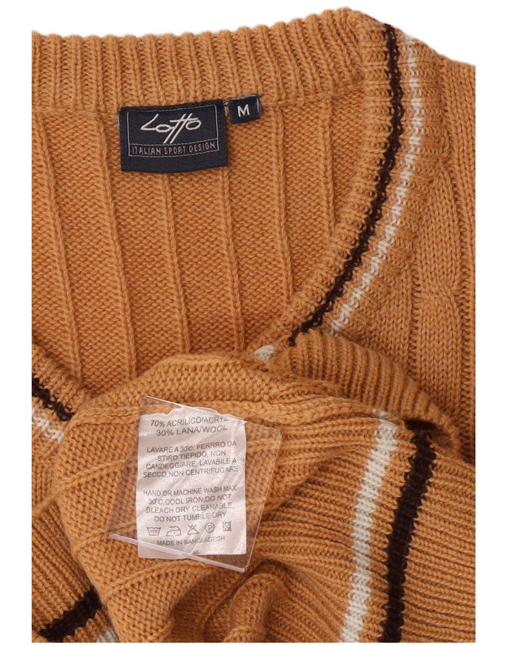 Lotto Pull Col V Homme Acrylique Marron Moyen