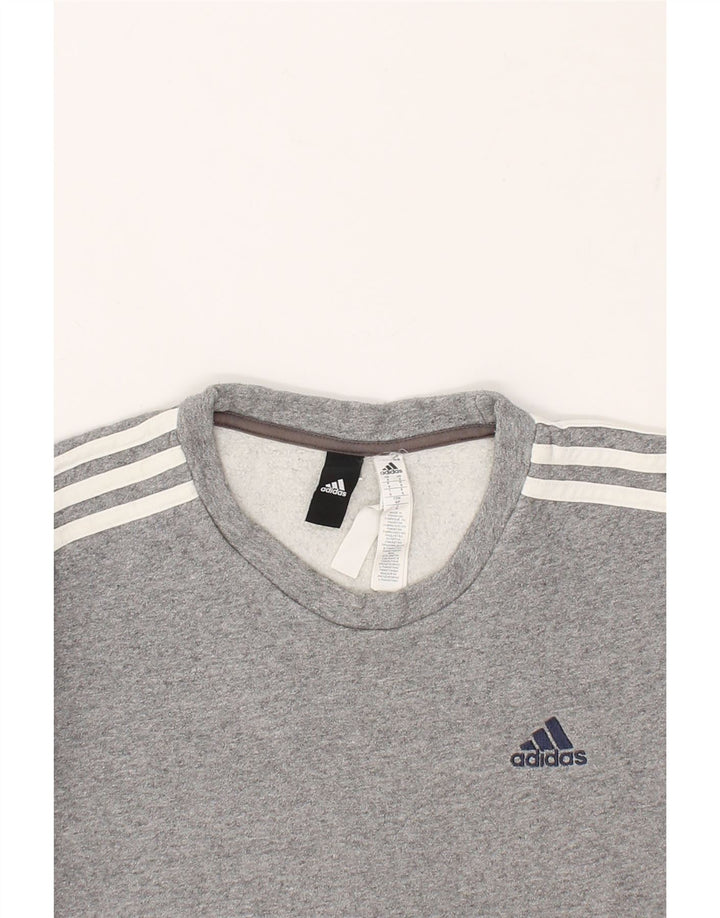 ADIDAS Mens Sweatshirt Jumper Small Grey Cotton Vintage Adidas and Second-Hand Adidas from Messina Hembry 