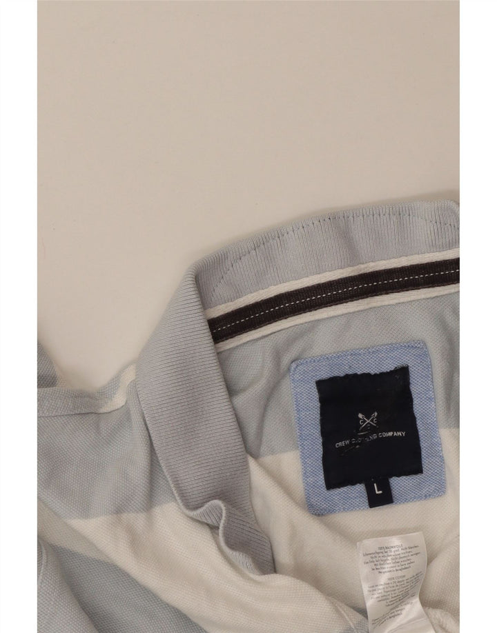 CREW CLOTHING Polo Homme Grand Bleu Rayé Coton