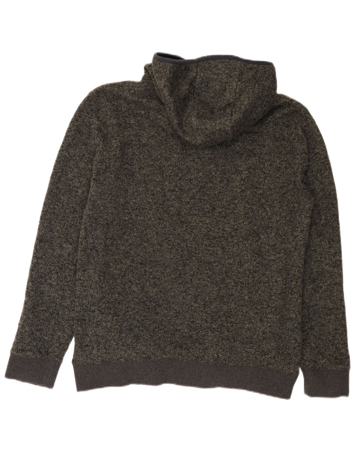Quiksilver Pull à capuche zippé pour homme Large Gris Colorblock Polyester