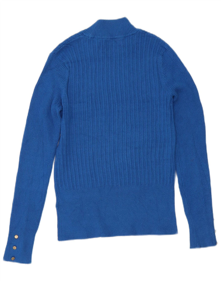 Marks & Spencer Pull col roulé pour femme UK 10 Small Bleu Viscose