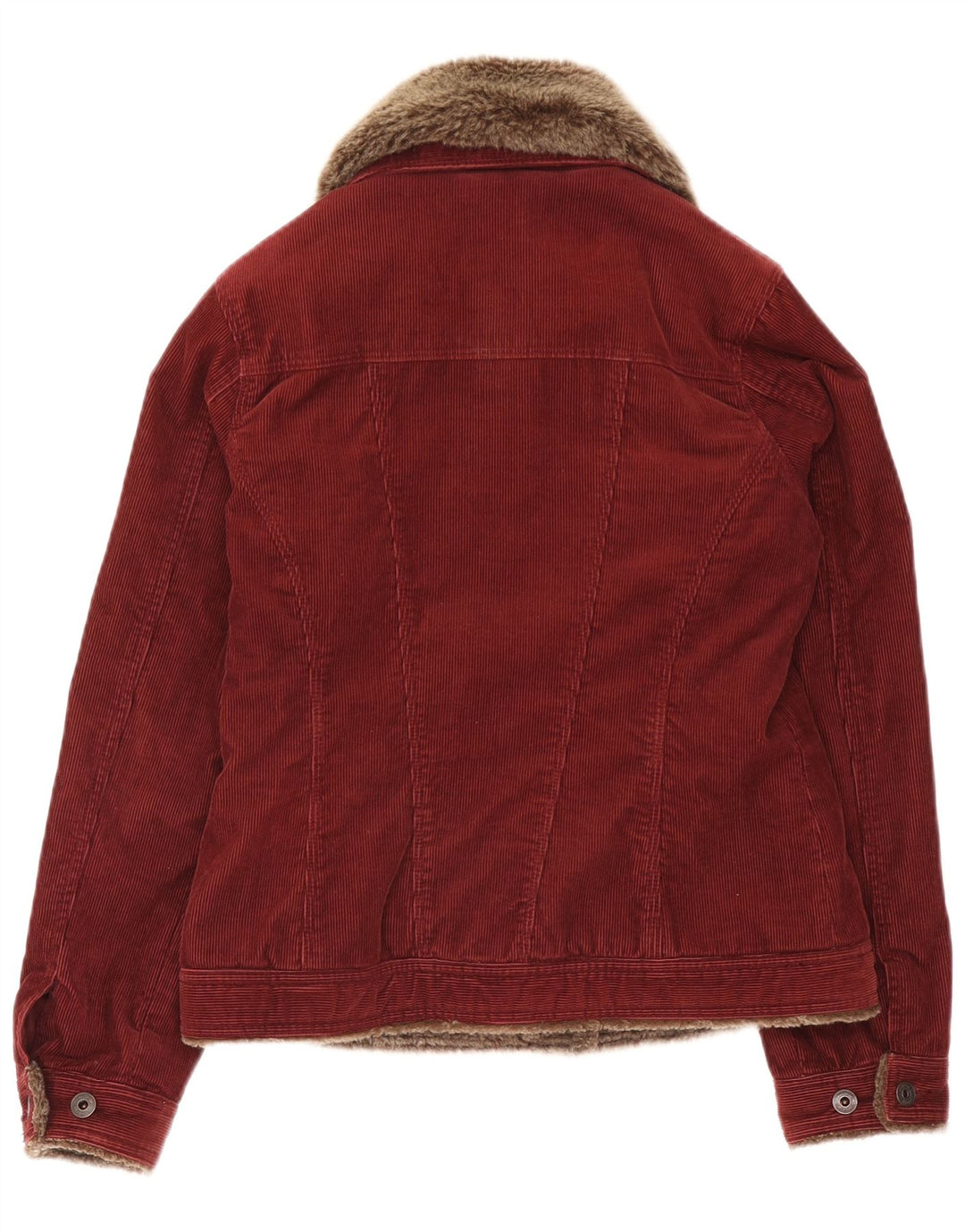 Monsoon Veste en velours côtelé pour femme UK 10 Petit coton bordeaux