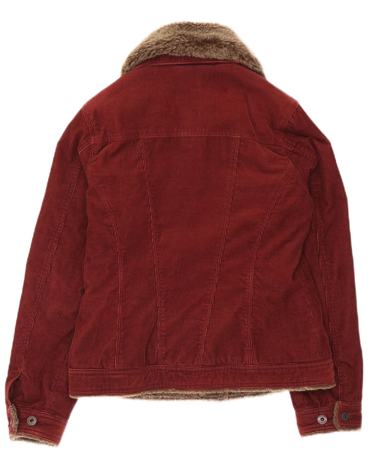 Monsoon Veste en velours côtelé pour femme UK 10 Petit coton bordeaux
