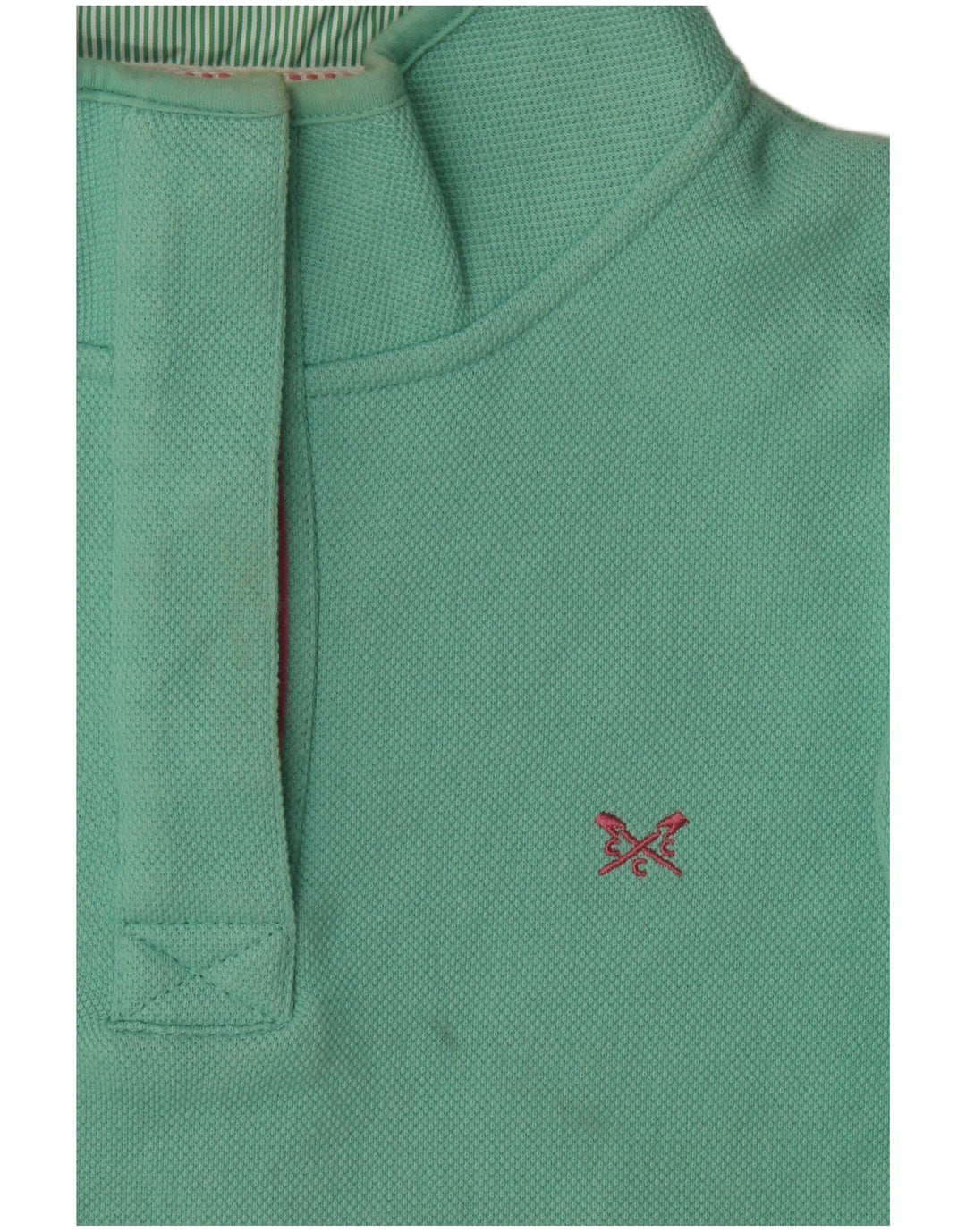 Crew Clothing Sweat-shirt à col boutonné pour femme UK 12 Vert moyen