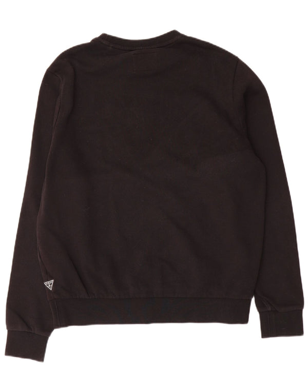 Guess Sweat-shirt graphique pour homme UK 34 Small Noir Coton