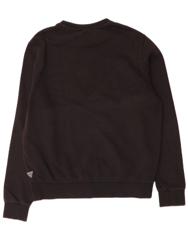 Guess Sweat-shirt graphique pour homme UK 34 Small Noir Coton