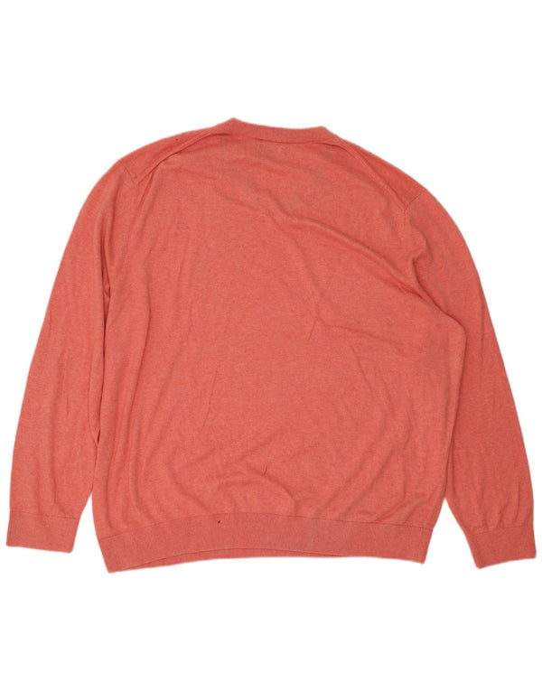 Nautica Pull col V pour homme en coton rose 3XL