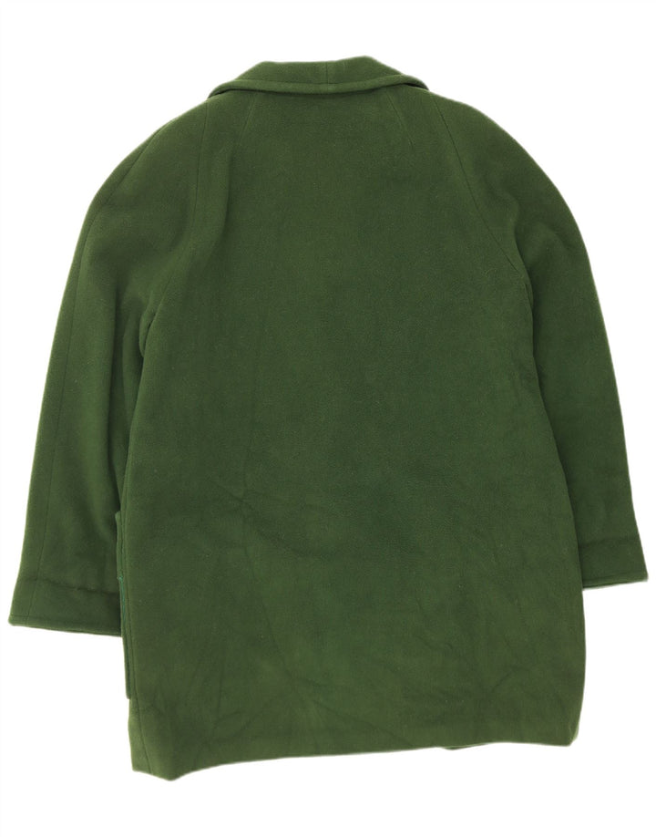 vintage Femme Pardessus UK 14 Vert Moyen