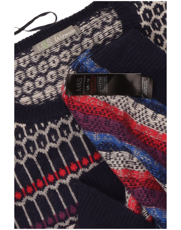 Marks & Spencer Pull ras du cou pour femme UK 12 Medium Multicolore