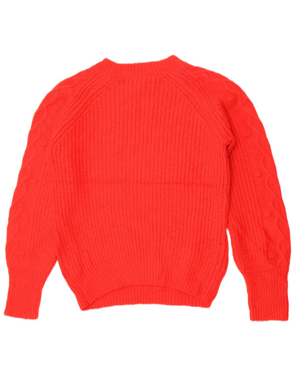 Joules Pull surdimensionné à col bateau pour femme UK 6 XS Rouge Acrylique