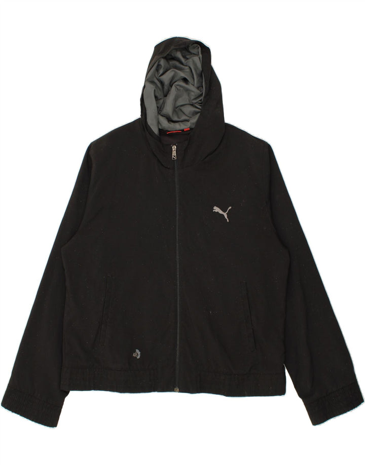 PUMA Mens Hooded Windbreaker Jacket UK 40 Large Black Vintage Puma and Second-Hand Puma from Messina Hembry 