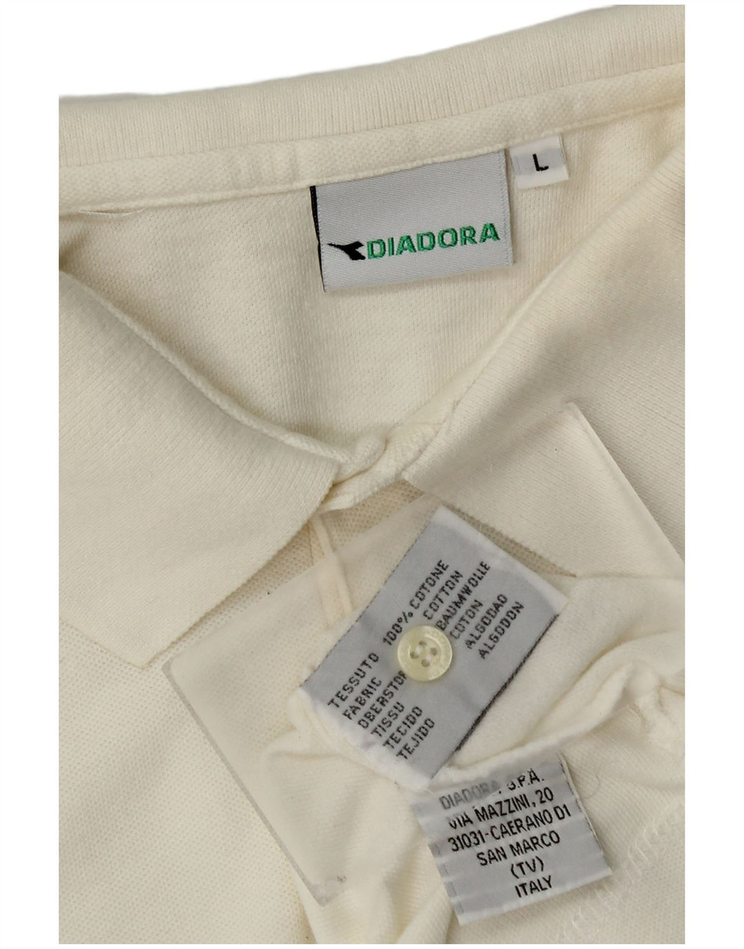 Diadora Polo Homme Large Blanc Cassé Coton