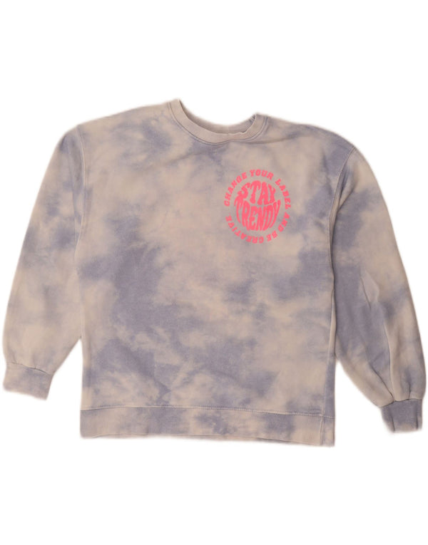 Zara Sweat-shirt graphique fille 13-14 ans Bleu Tie Dye Coton