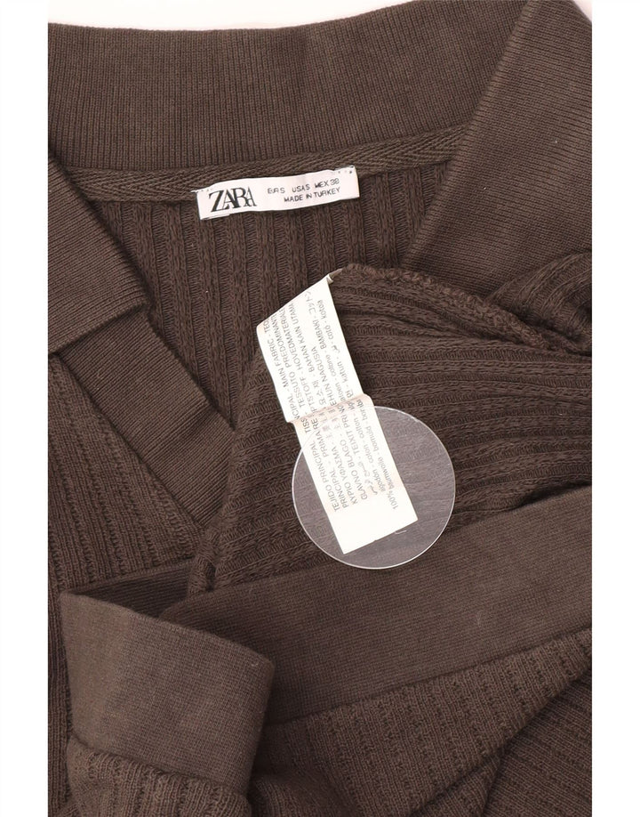 Zara Polo Homme Petit Marron Coton