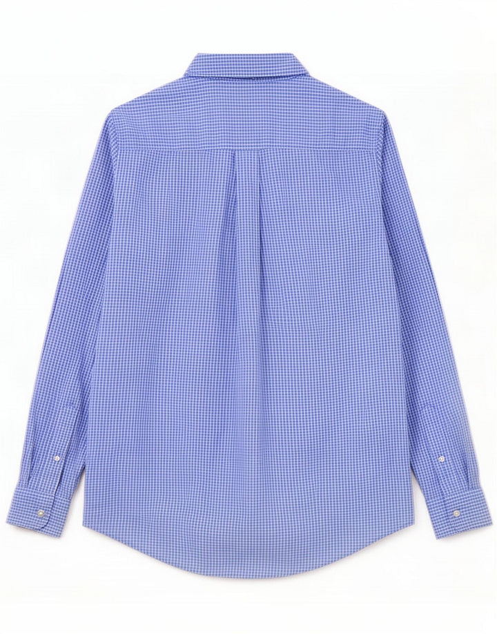 Chaps Chemise sur mesure pour homme Petit coton vichy bleu