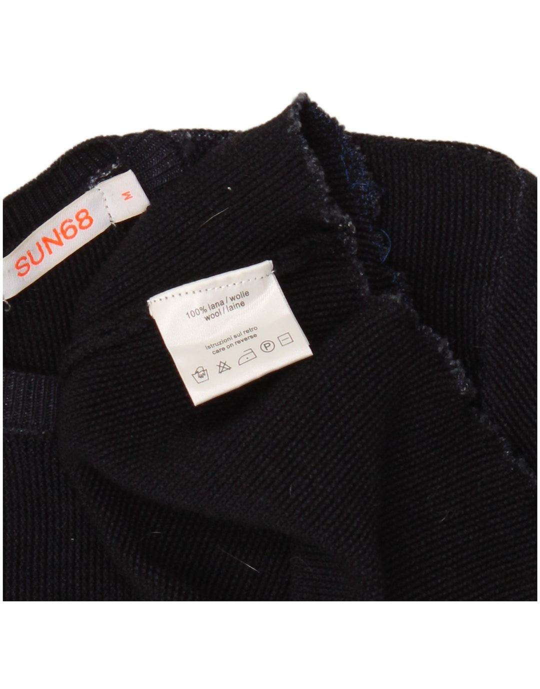 Sun68 Robe trapèze en tricot pour femme UK 44 Laine bleu marine moyen